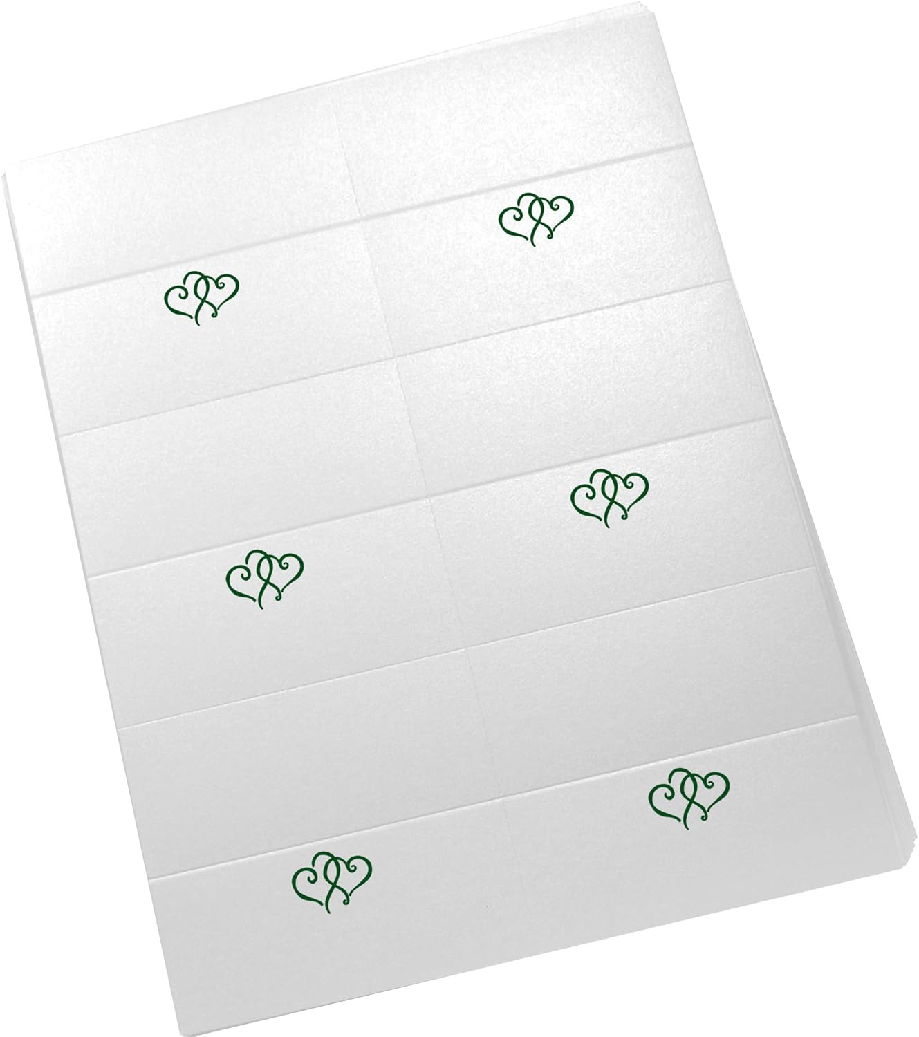 Linked Hearts Printable Place Cards, Hunter Green (Choose Color), Set of 150 (25 Sheets), Laser & Inkjet Printers - Wedding, Party, Dinner, and Special Events - Made in the USA