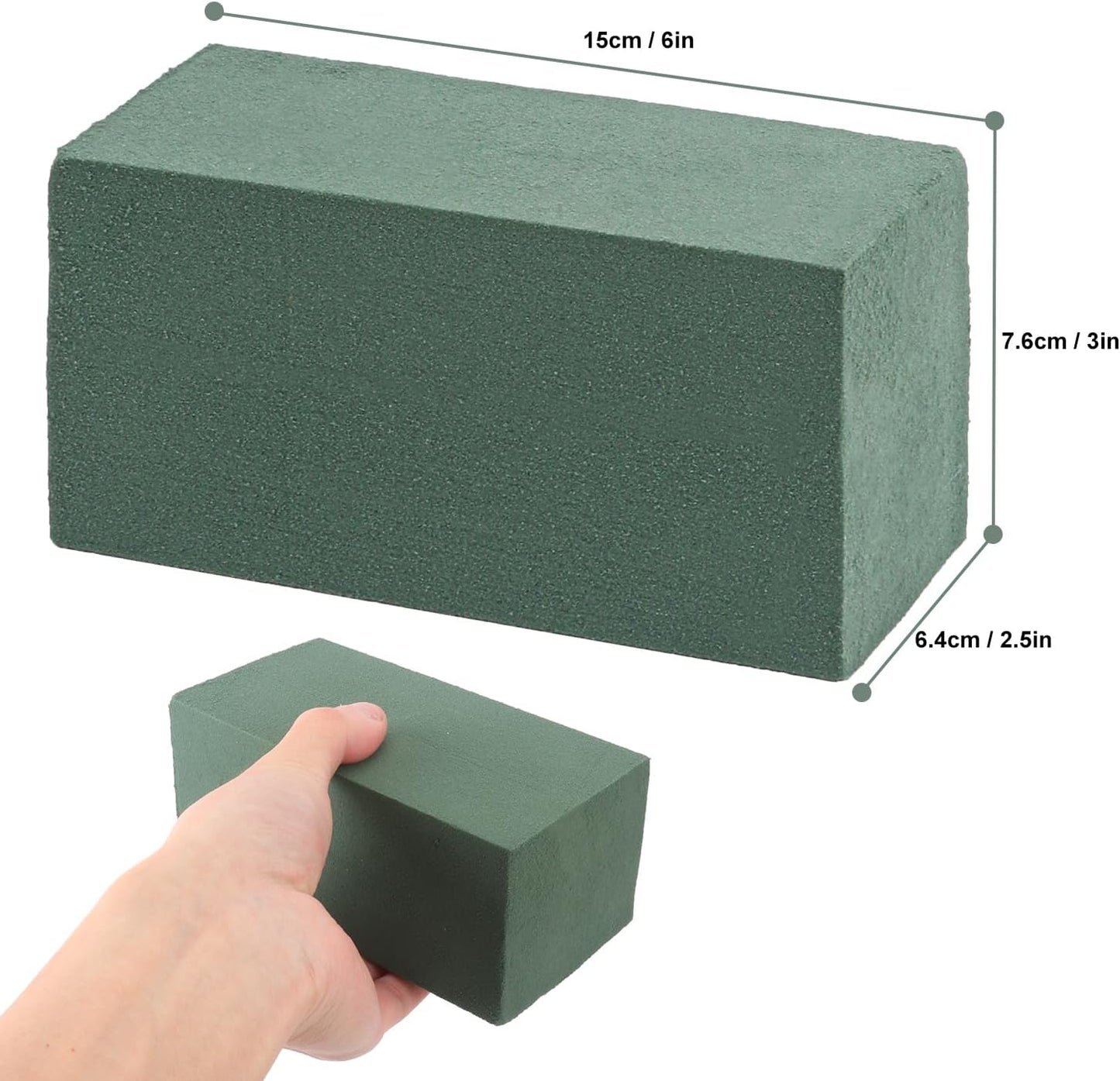 IHDYPPEW 20 PCS Green Floral Foam Blocks, 6"L x 3"W x 2.5"H Floral Foam for Flower Arrangements, Dry and Wet Florist Foam for Flowers, Flower Foam Bricks for Flowers Business, Outdoor, Weddings