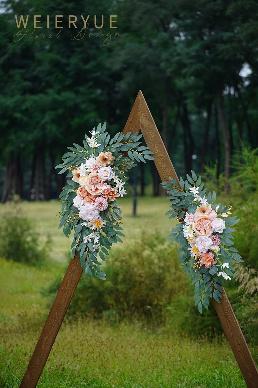 Artificial Wedding Arch Flowers Kit(Pack of 2) for Wedding Arch, Bridal Shower, Ceremony and Reception Backdrop Decoration (Coral Pink)