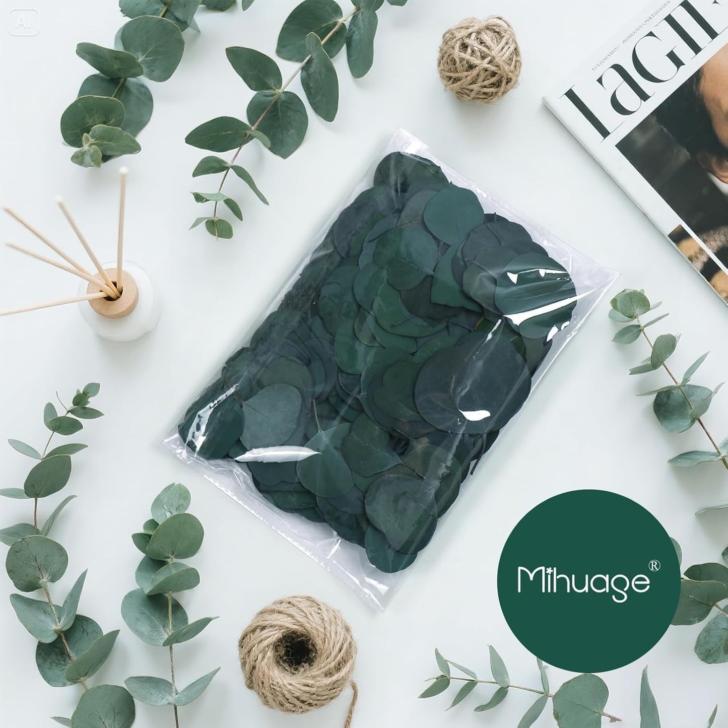 400+ Natural Dried Eucalyptus Leaves – Bulk Green Petals for Wedding, Baby Shower, & Table Decor. Biodegradable Confetti for Cake, Crafts & Party Decorations (6oz)