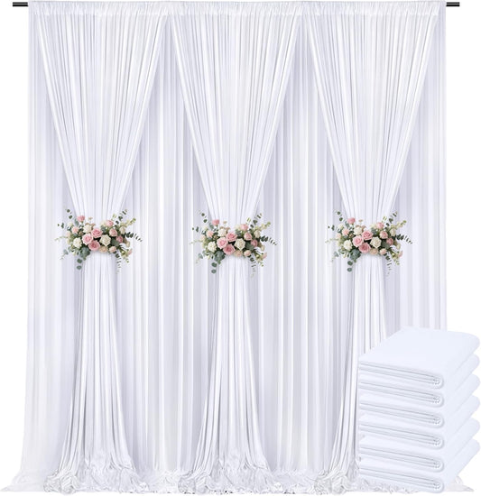 30x10ft Backdrop Curtains for Parties, 6 Panels 5x10ft Photography Backdrop Curtain with Rod Pocket,Backdrop Polyester Background Drapes,Wedding Backdrop Drapes for Birthday Baby Shower Home Decor