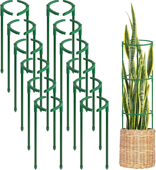 24Pcs Plant Support Stakes, Half Round Plant Stakes for Indoor Plants, Stackable Garden Flower Support, Plant Cages for Tomato,Monstera, Peony, Hydrangea, Climbing Plants