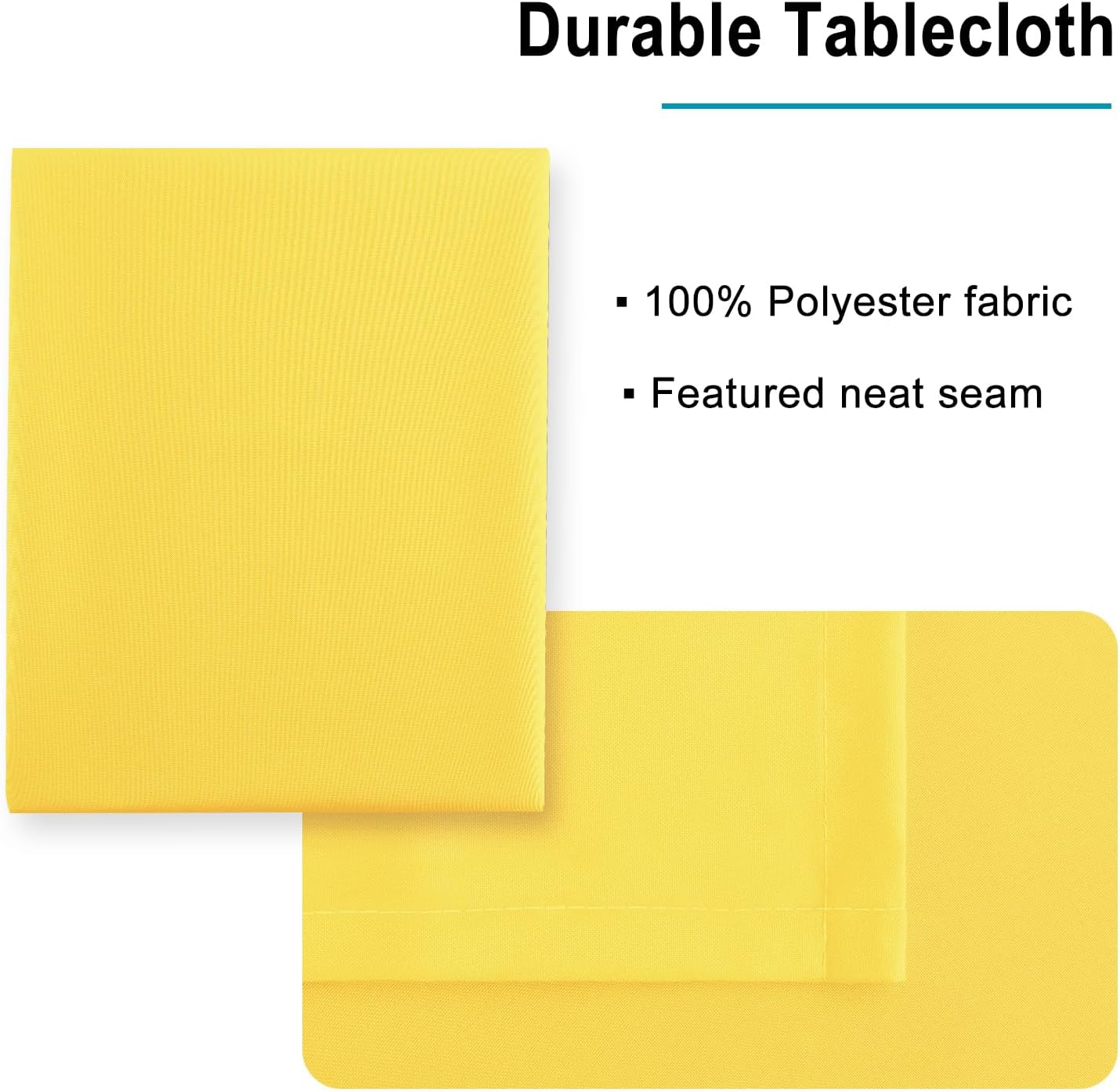 Hiasan Yellow Tablecloth for Rectangle Tables - Waterproof and Spillproof Washable Fabric Table Cloth for Dining Room Kitchen Party, 60 x 102 Inch