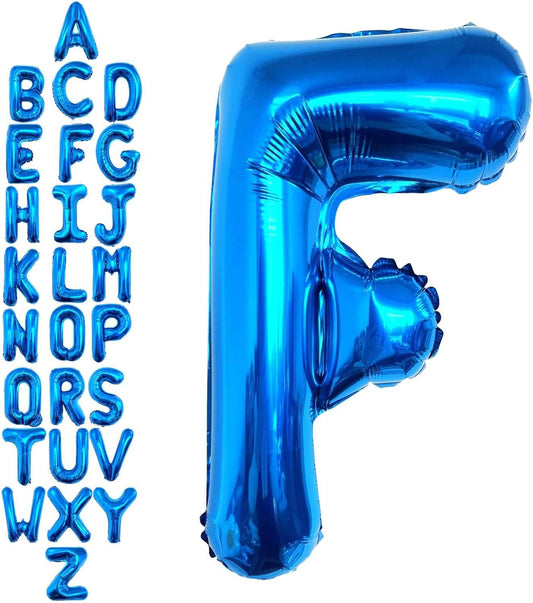 40 Inch Blue Letter F Balloons, DIY Phrase Foil Alphabet Letter F Balloons DIY Word F Banner for Birthday Anniversary Celebration Graduation Party Supplies Decoration