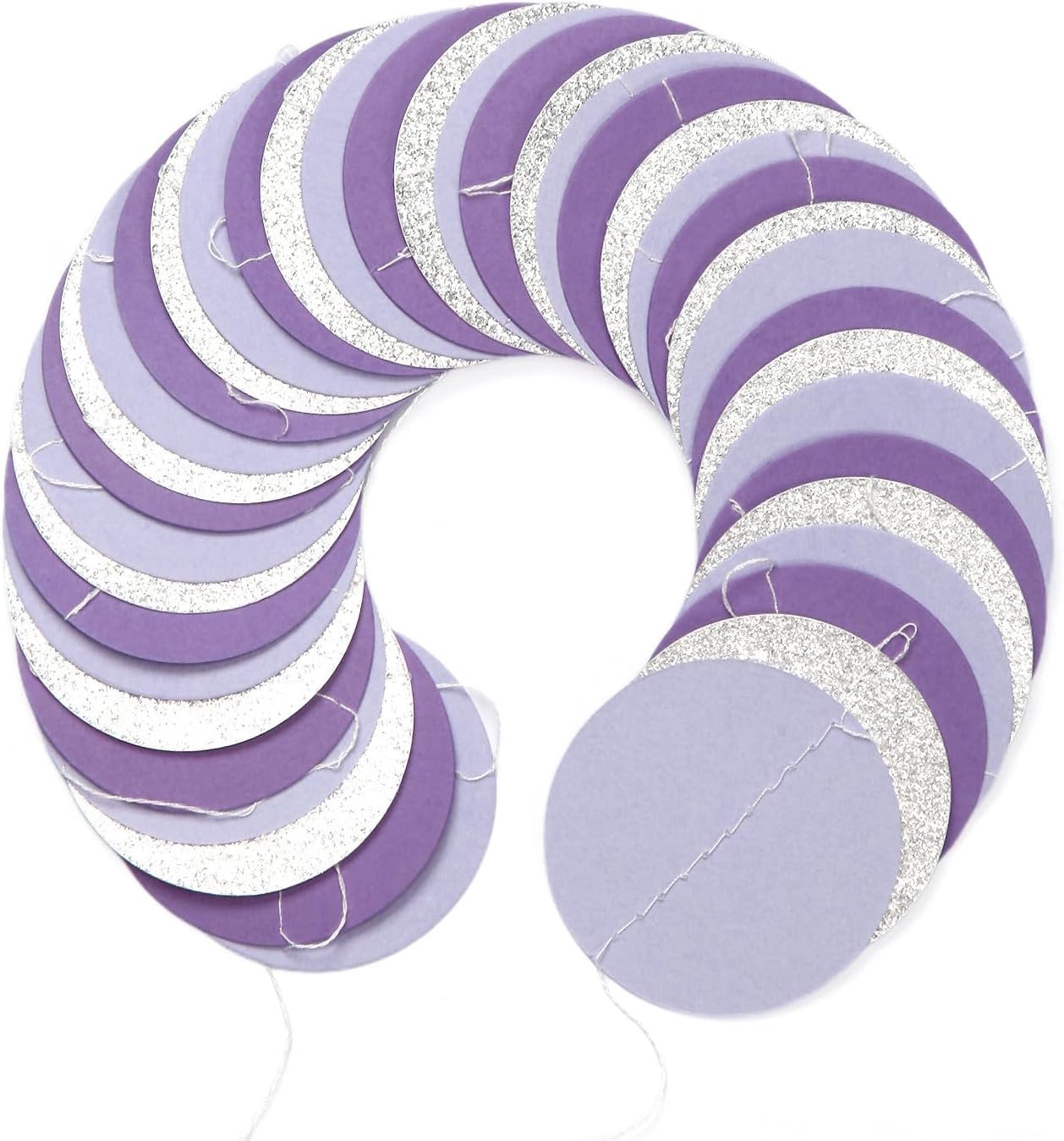 Purple Silver Birthday Party-Decorations Streamers - 52FT Graduation Hanging Paper Garland Banner,Baby Bridal Shower Engagement Wedding Anniversary Bachelorette Mothers Day Backdrop Decor Hugtmr