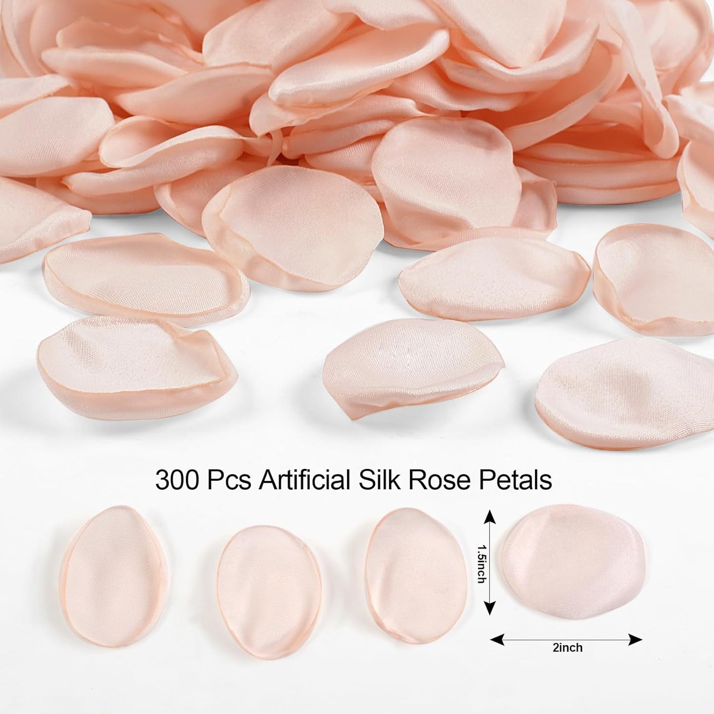 Faux Silk Flower Petals 300pcs Champagne- Versatile for Wedding Flower Girl, Aisle Decor, Centerpieces, Party Confetti, Romantic Events