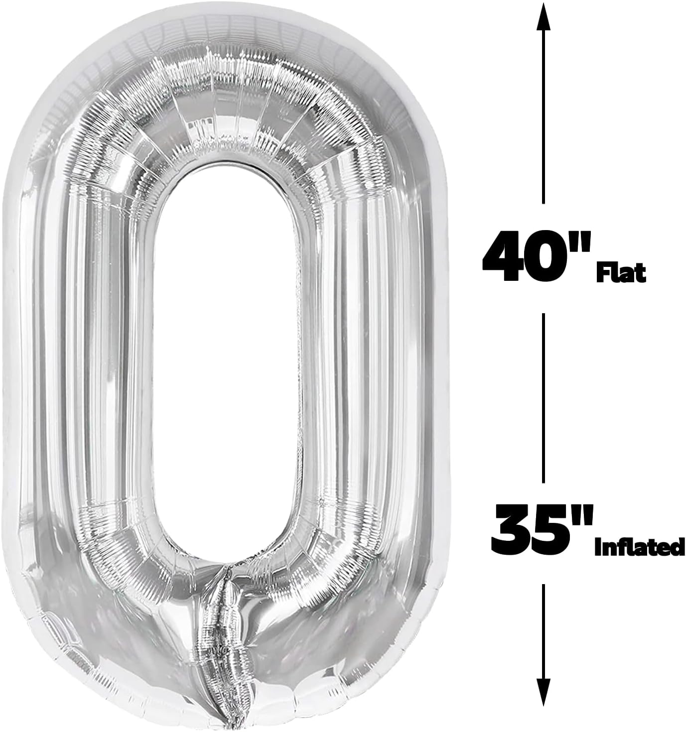 Silver 40 Inch 30 Number Balloons, 30 Decorations for 30 Birthday, Foil Giant Birthday Graduations Anniversary Party Balloons