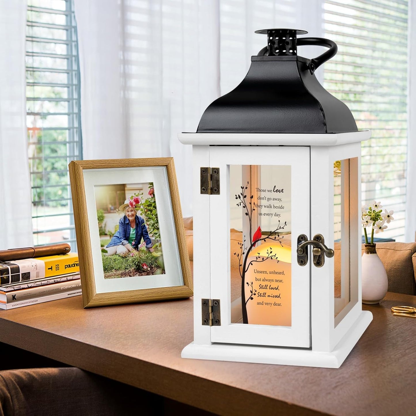Memorial Lantern - Bereavement Sympathy Gifts for Loss of Loved One Memorial Gifts for Loss of Mother Loss of Father Remembrance Gifts Thoughtful Funeral Gifts with LED Candle and Remote