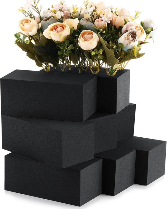Lallisa 12 Pcs Reusable Floral Foam Blocks Water Weather Resistant Dry Floral Foam for Artificial Flower Arrangements Outdoor Flower Boxes Outside Hanging Planters Wedding Home Decor (6 x 3 x 2.5'')