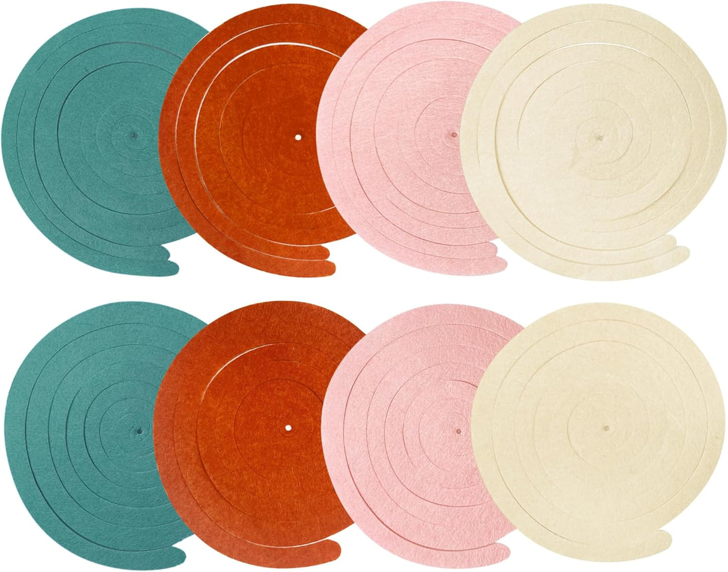 36 Pcs Boho Hanging Swirl Decorations Aqua Green Orange Pink Beige Felt Swirl Streamer Spiral Ceiling Garland for Birthday Engagement Baby Shower Wedding Bridal Shower Party Supplies Nursery Decor