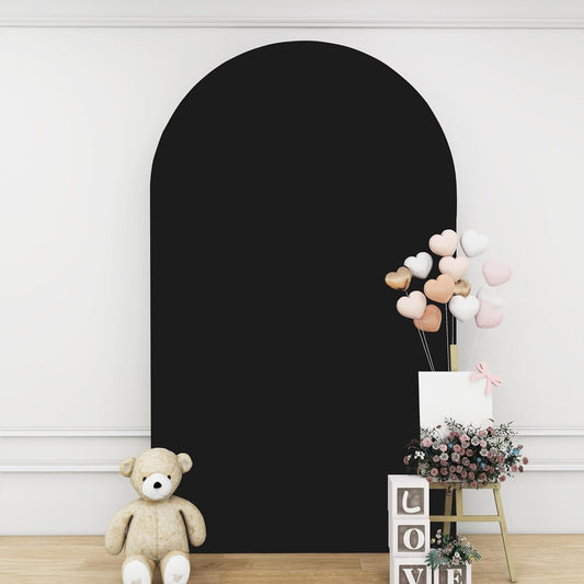 Black Arch Cover 4x7.2ft Arch-Backdrop-Cover Spandex Arched Covers Stretchy Backdrop Chiara Arches Frame Fabric for Birthday Party Baby Shower Gender Reveal Wedding Arch Back Drop Arbor Decor