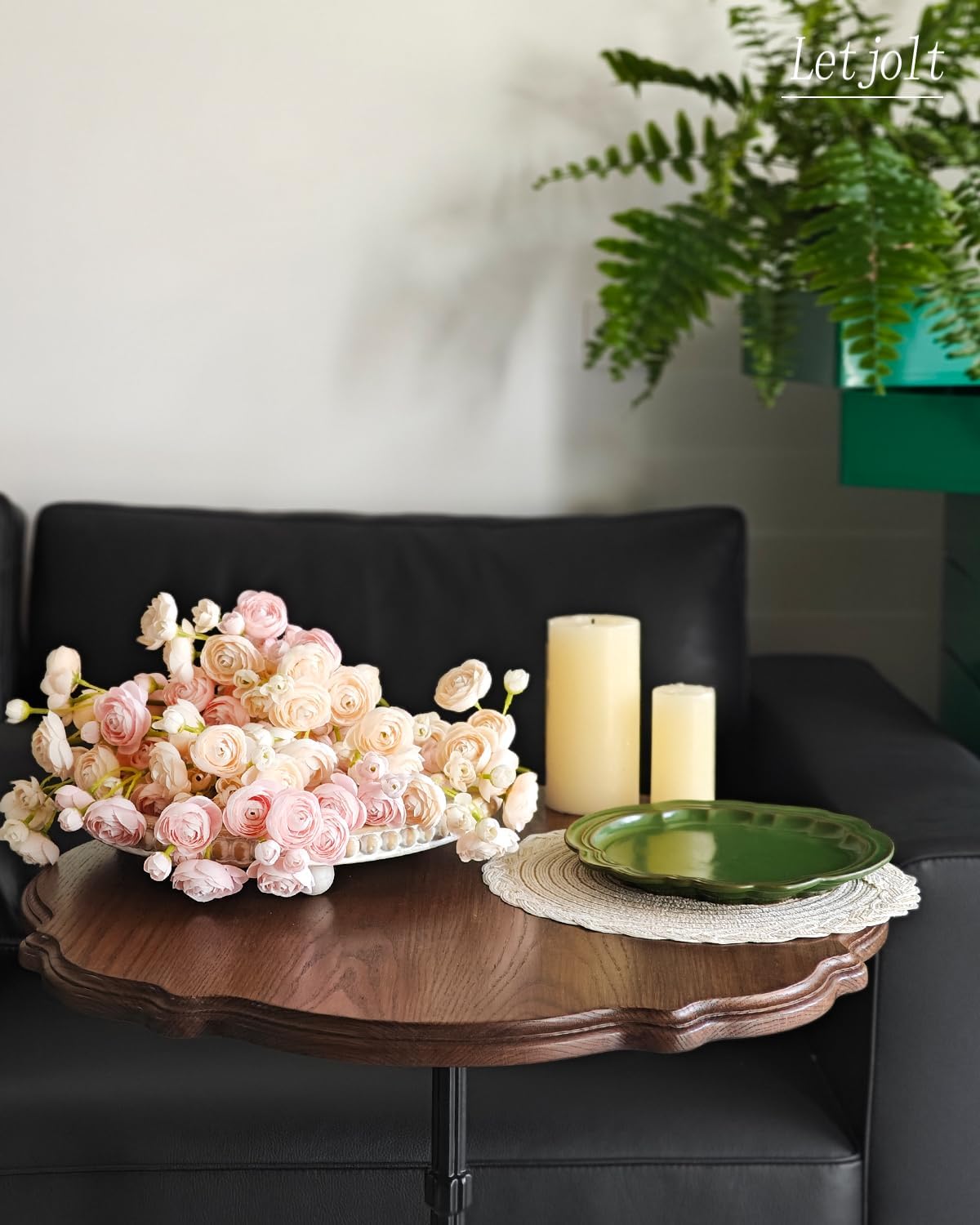 Letjolt Ranunculus Artificial Flower Light Champagne Silk Flowers Faux DIY Bouquet for Wedding Engagement Centerpieces Arrangements Bridal Shower Decorations Home Decor 18pcs