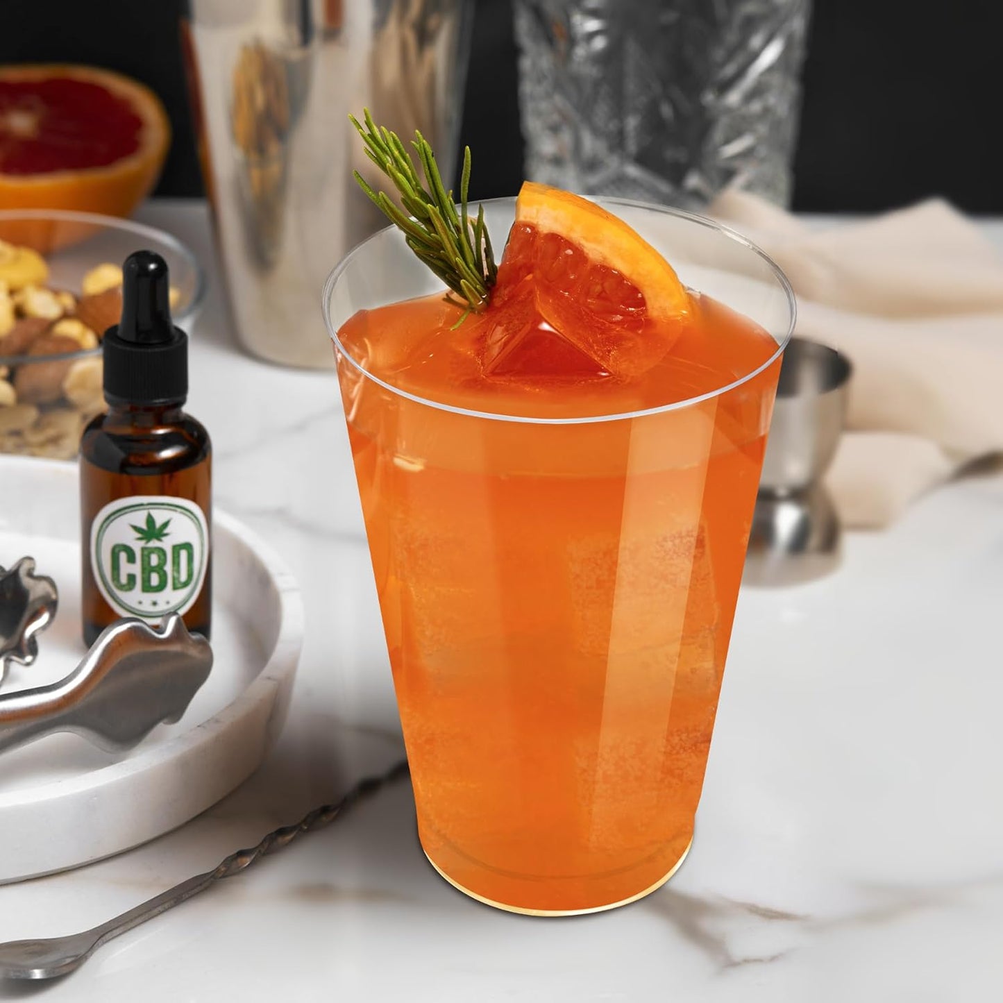 200Counts 12 OZ. Hard Plastic Cups Fancy Disposable Cups for Party, 12 Ounce Clear Elegant Wedding Cups Disposable Wine Glasses for Parties