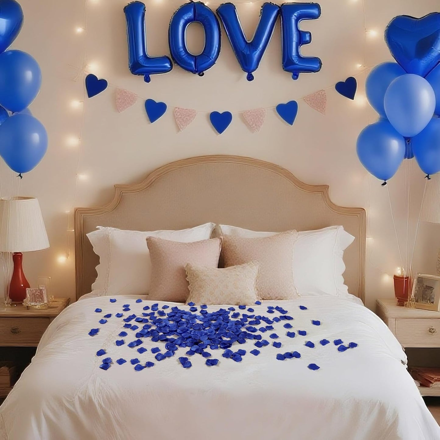 1000 Pcs Dark Blue Rose Petals Artificial Silk Flower Petals Romantic Decorations for Wedding Engagement Birthday Event Anniversary Party Backdrop Supplies