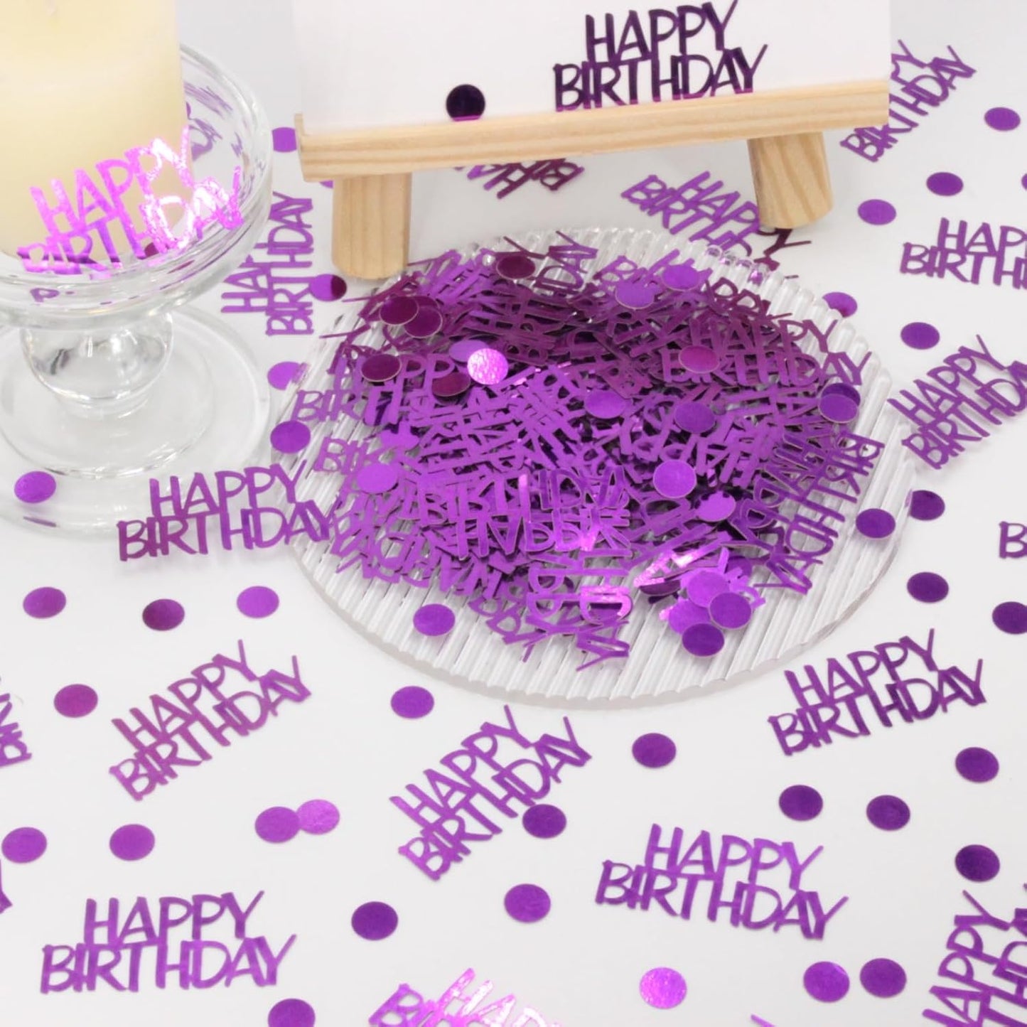 Birthday Confetti - Purple Happy Birthday Decorations, 270 Pcs