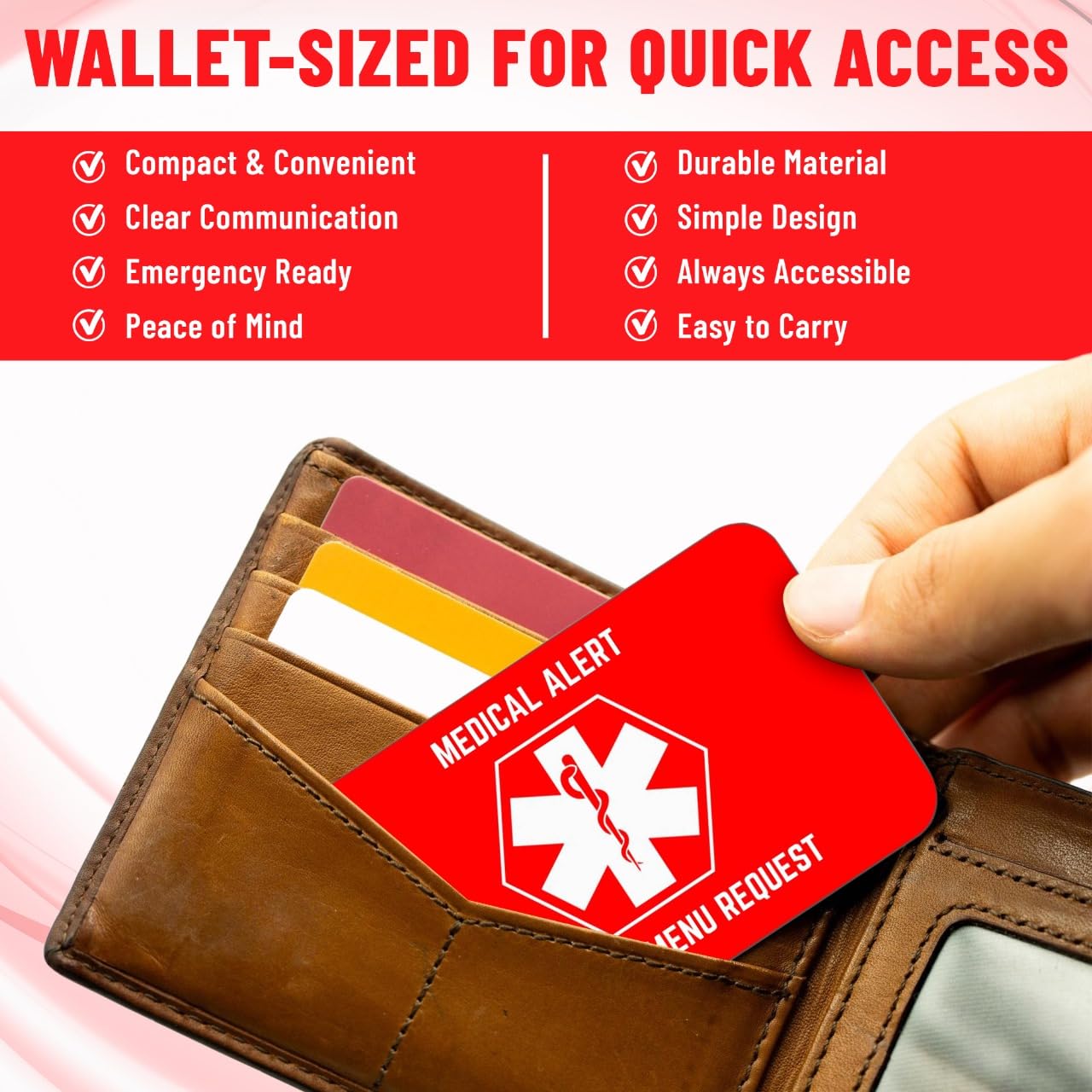 Bariatric Card for Restaurants, Special Menu Request Card, Portion Control Restaurant Request for Bariatric or Gastric Sleeve Patients, Wallet Sized, Set of 2 (5, Red, 3.375in x 2.125in)