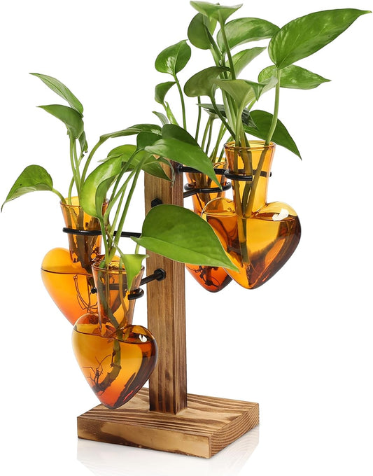 Plants Propagation Stations Plant Terrarium Kit Glass Planters for Indoor Plants House Plant Accessories Gift for Women - 4 Love Bulb Vase