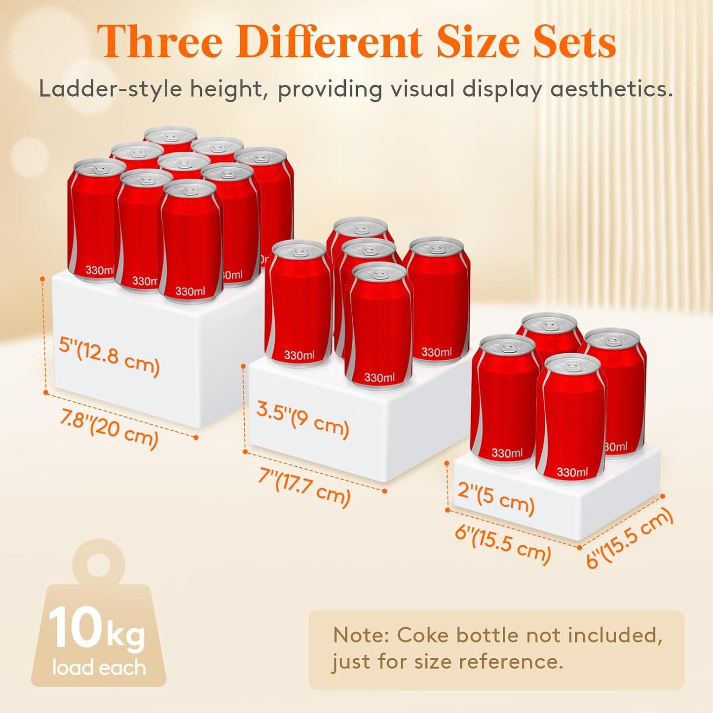 Lifewit Buffet Risers and Stands Up to 7.8", Food Risers for Buffet Table, Catering Dessert Cake Stand for Party, Collectibles Jewelry Display Stand, White Cube Boxes Nesting Risers, 3 PCS