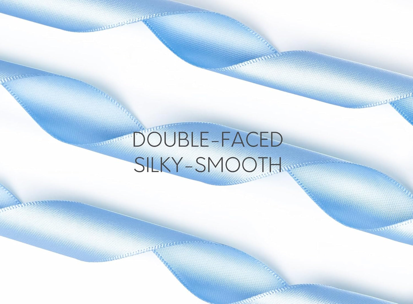 Baby Blue Satin Ribbon 7/8 Inch x 50 Yards Double-Faced Ribbons for Gift Wrapping Flower Bouquet Wedding Paper Bows Invitations Crafts