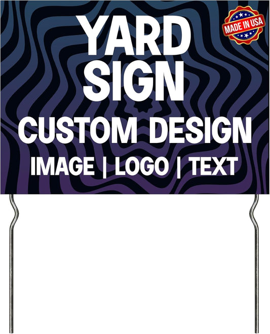 Custom Yard Signs with Metal Stakes (24”x18”) – by DreamController | Personalized Lawn Signs for Businesses, Events & Campaigns | HD Printed Outdoor Signage | Made in USA