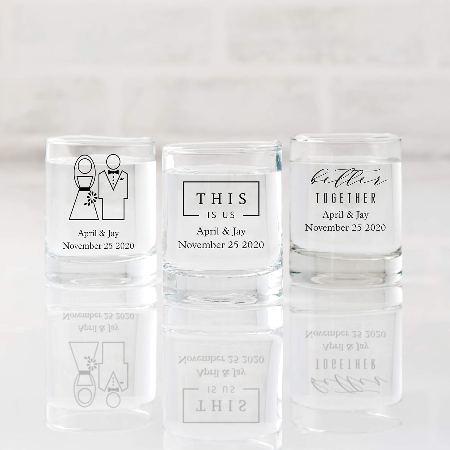 WEDDINGSTAR Personalized 2.75oz Shot Glass Customizable Full Color Print - 156 pack