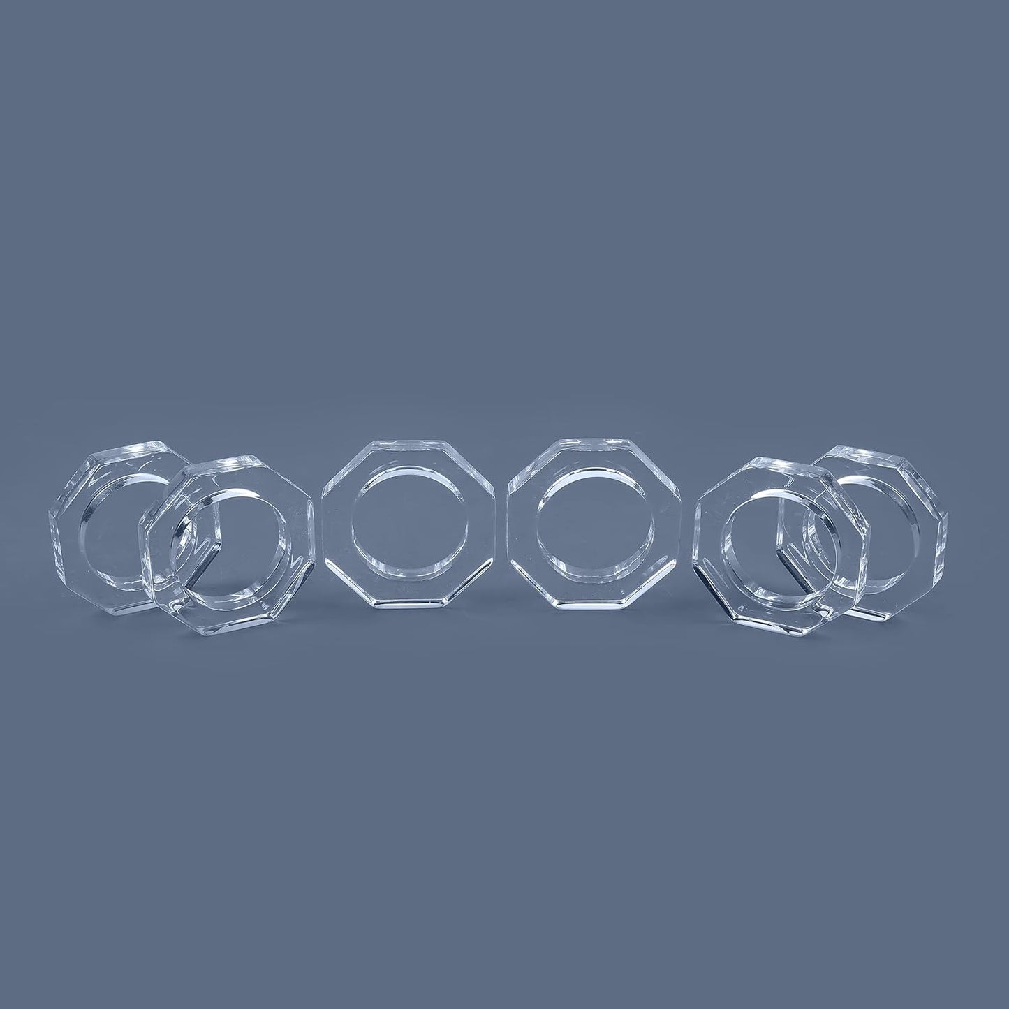 Acrylic Napkin Rings Set of 12 - Crystal Decorative Serviette Holders Ideal Décor for Weddings, Family Gatherings, Formal Dinners, Banquets & Everyday Dining (Transparent) - ALPHA Living HOME