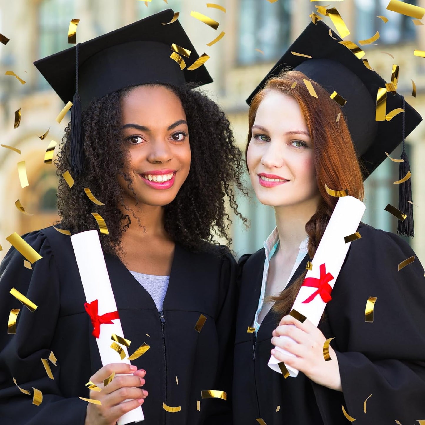 Gold Confetti Poppers [5 Pack] 12 Inch Confetti Cannons | Gold Foil Filled Party Poppers for Weddings, Birthdays, Graduation, New Year & Special Events