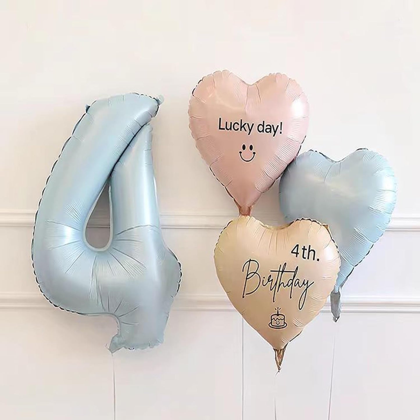 40 Inch Blue Large Numbers Balloons0-9,Number 4 Digit Helium Balloons,Foil Mylar Big Number Balloons for 4th 14 Birthday Party Supplies Decorations Anniversary Wedding Supplies Decorations(Blue No 4)