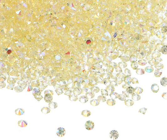 PATIKIL 14000Pcs Wedding Table Scatter Confetti Crystals 3mm Acrylic Diamonds Vase Fillers Gems for Table Centerpiece Decorations Bridal Shower Party, Light Yellow AB