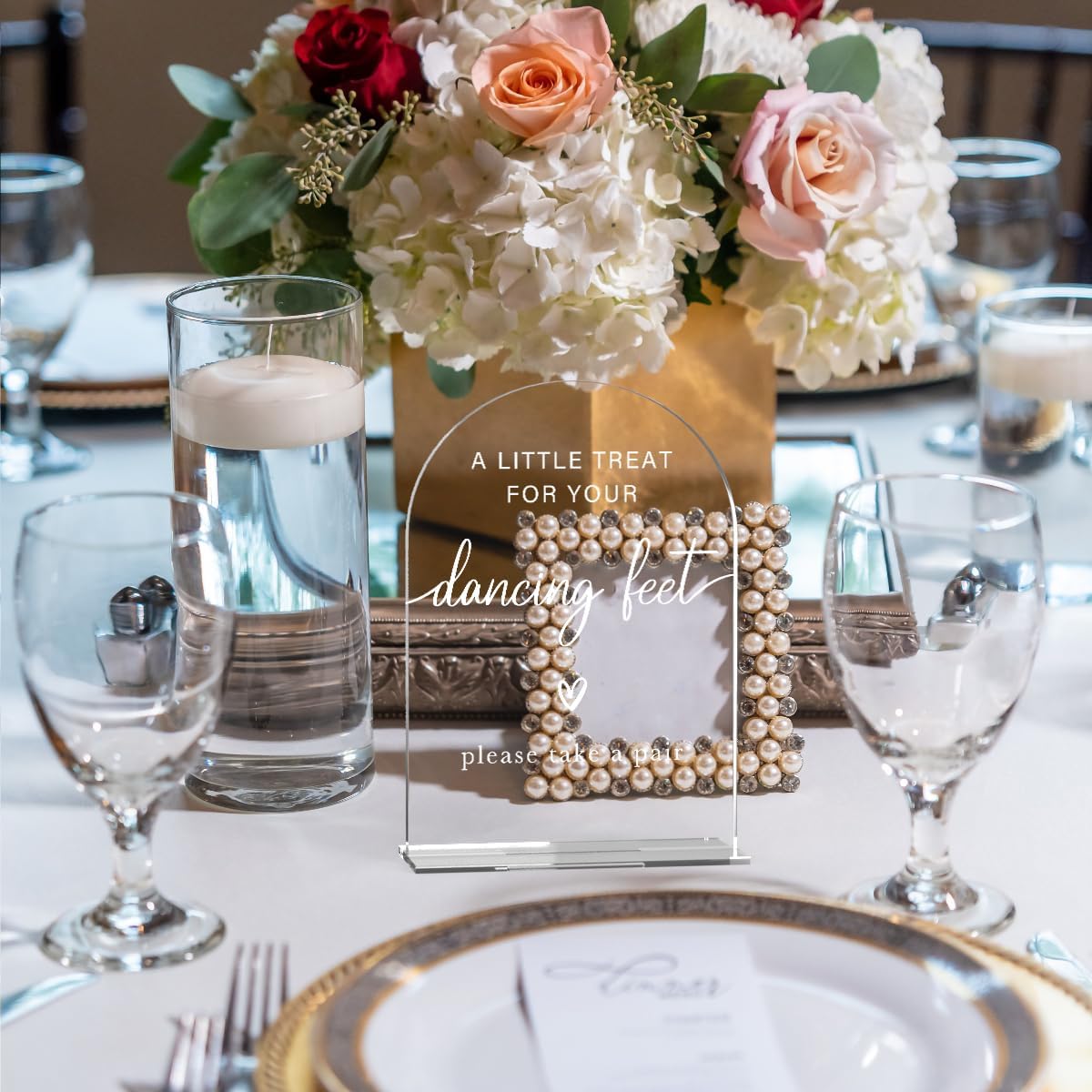 Acrylic Wedding Sign Wedding Signs for Ceremony A Little Treat for Your Dancing Feet Sign for Wedding Modern Calligraphy Arch Acrylic Table Top Sign for Wedding Reception and Event Party Table