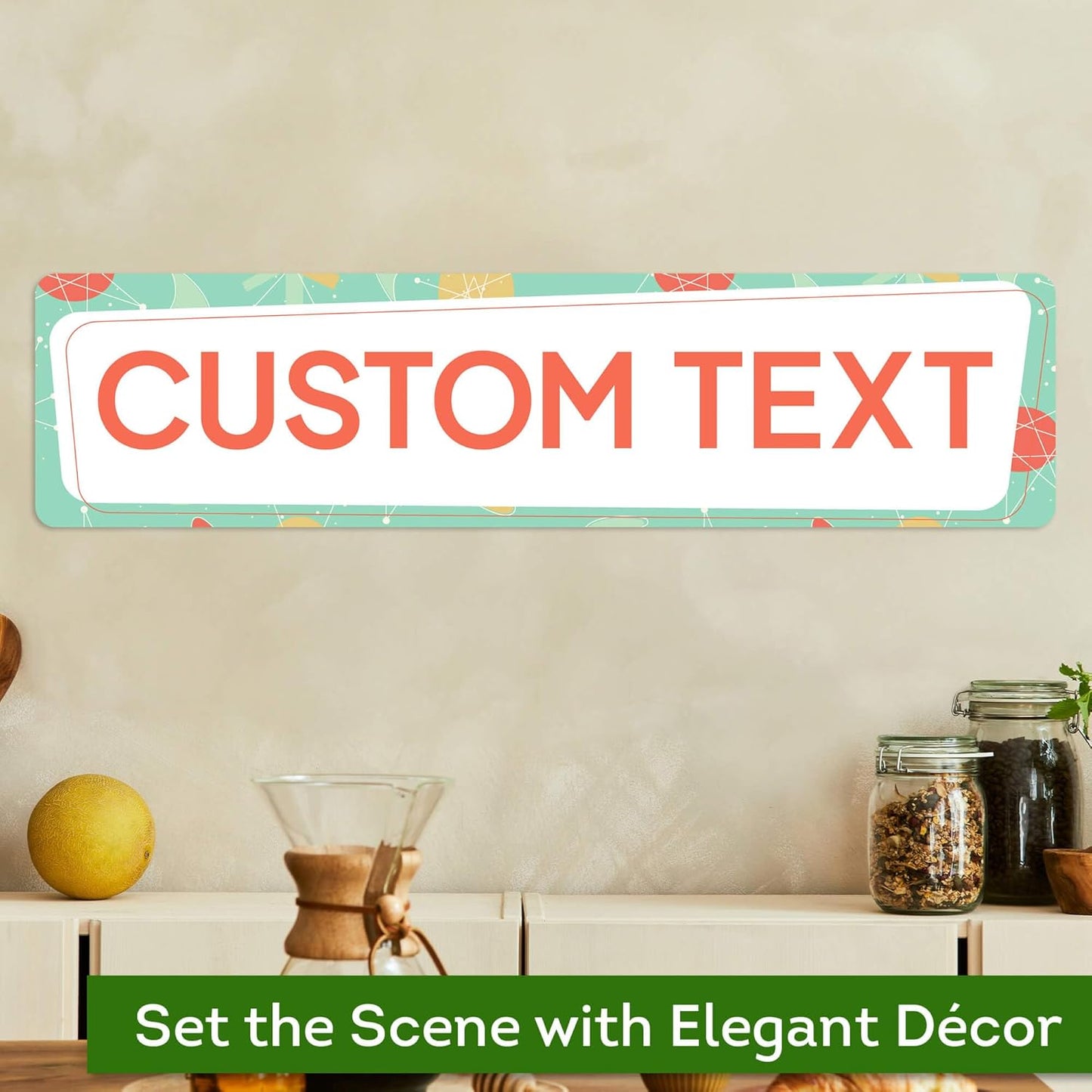 Custom Sign, Custom Street Sign, 11 Font Colors, 13 Font Styles, 4 Hole Options, 22 Sizes, 6x24 Inches, Rust Free DiBound, Fade Resistant, Made in USA by My Sign Center (Mid-Century Modern 2)