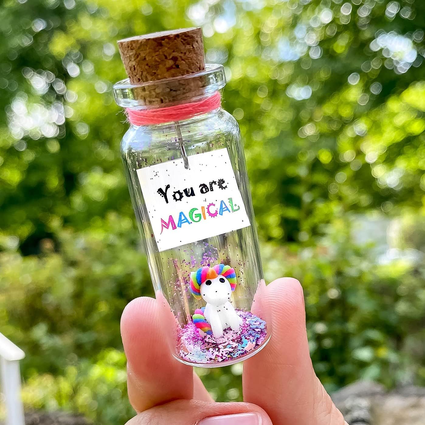 Kseniya Revta Inspirational Message in a Bottle Gift Idea - Classy Gifts for Friends and Family - Unique Boyfriend Girlfriend Presents (Rainbow Unicorn - You Are Magical, Gift Bottle)