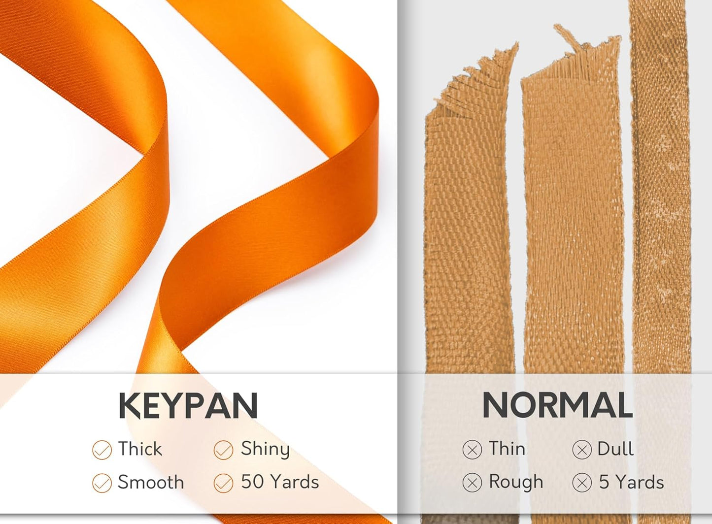 Satin Ribbon 1-1/2 Inch x 50 Yards Double-Faced Ginger Polyester Ribbons for Crafts Flower Bouquet Gift Wrapping Wedding Invitation