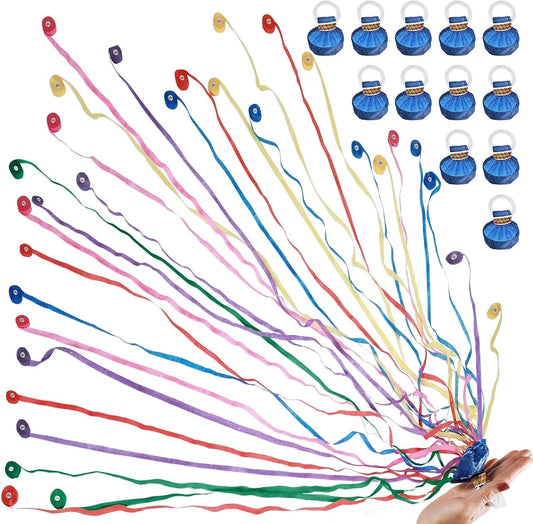 No Mess Streamers Poppers,36Pack Colorful Party Favors Confetti Shooters,Wedding,nye,School Opening,Graduation,Retirement Party (blue multicolor 36pack)