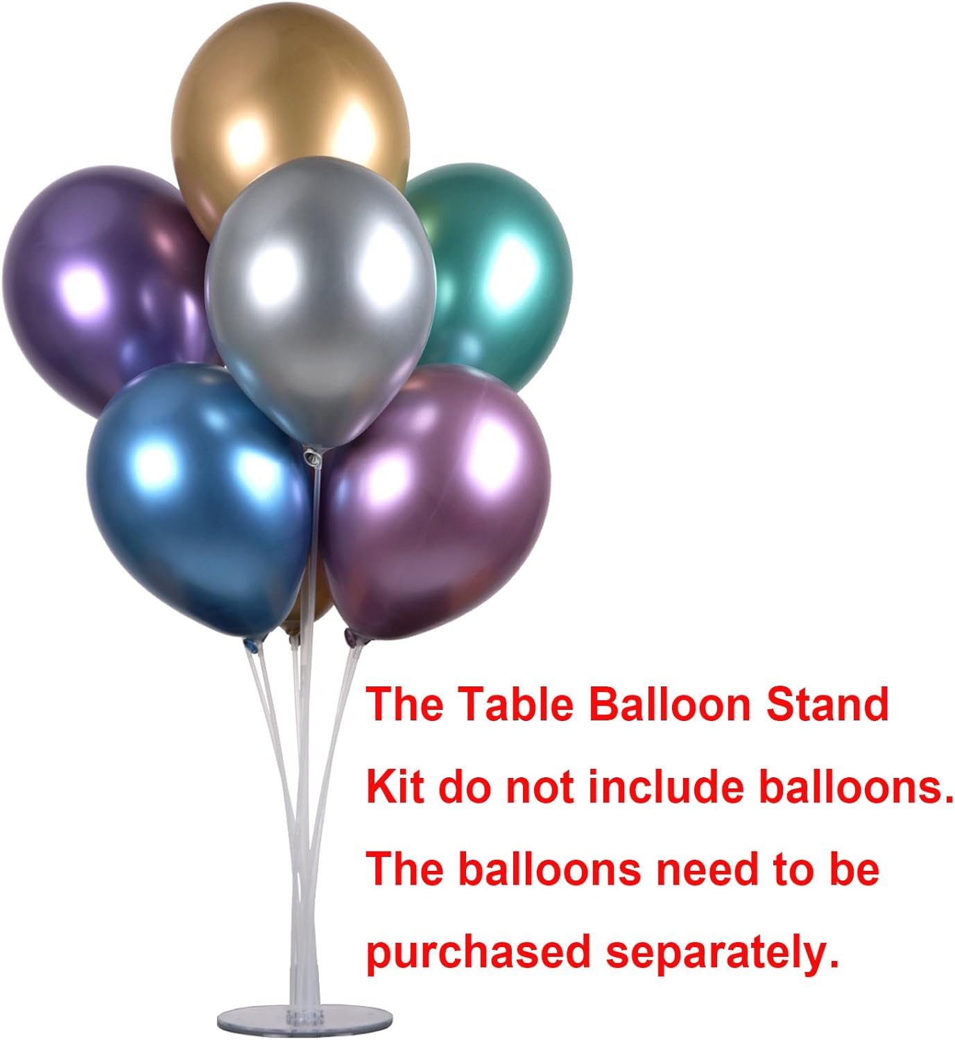 LANGXUN 28" Height Table Balloon Stand Kit for Birthday Party Wedding Decorations, Balloons Arch Kit for Graduation Party and Christmas Balloon Decorations (4 Pack)
