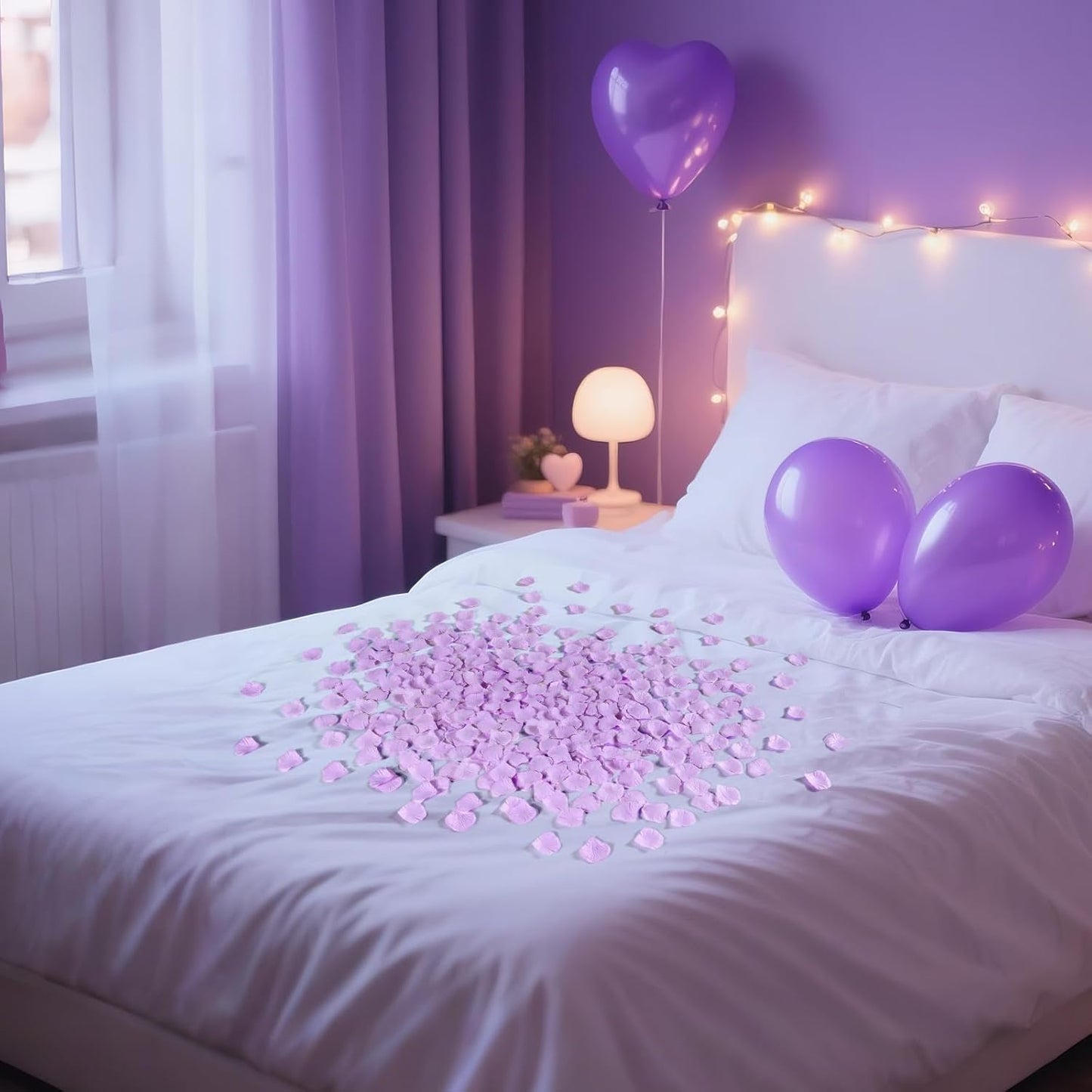 1000 Pcs Light Purple Rose Petals Artificial Silk Flower Petals Romantic Decorations for Wedding Engagement Birthday Event Anniversary Party Backdrop Supplies