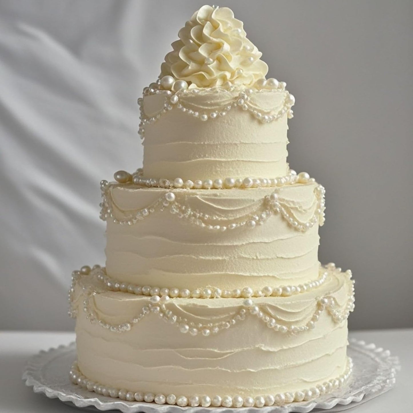 1 Yard Pearl Trim Chain String Silver Applique Fringe Ribbon Strips Beads Sewing Dress DIY Party Wedding Bouquet for Decoration Bridal Costume Embellishment