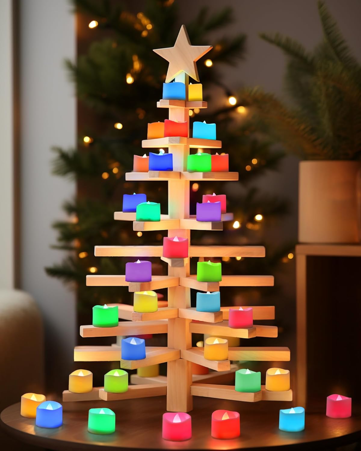 Homemory Multi Color Changing Tea Lights Candles Battery Operated, LED Holiday Candles Tealights with 7-Color Changing for Halloween, Pumpkin, Ofrenda, Christmas, Party, DIY, 12-Pack [White Base]