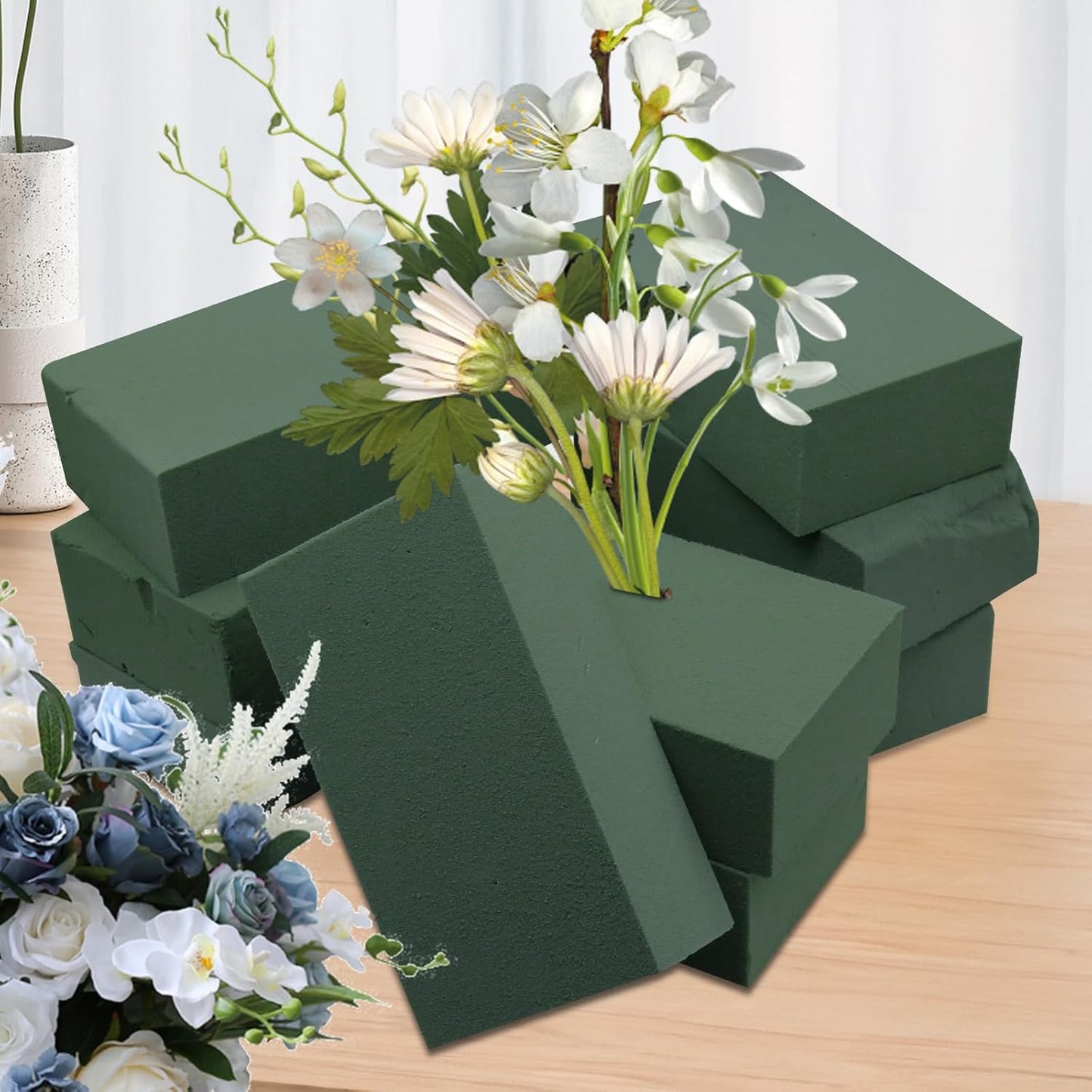 40Pcs Floral Foam Blocks, Floral Foamused for Plant Foam and Flower Green Floral Foam Blocks for Dried and Fresh Flowers Florist Foam Dry Foam for Artificial Flowers Supplies 5.5 X 3.2 X 1.8 in