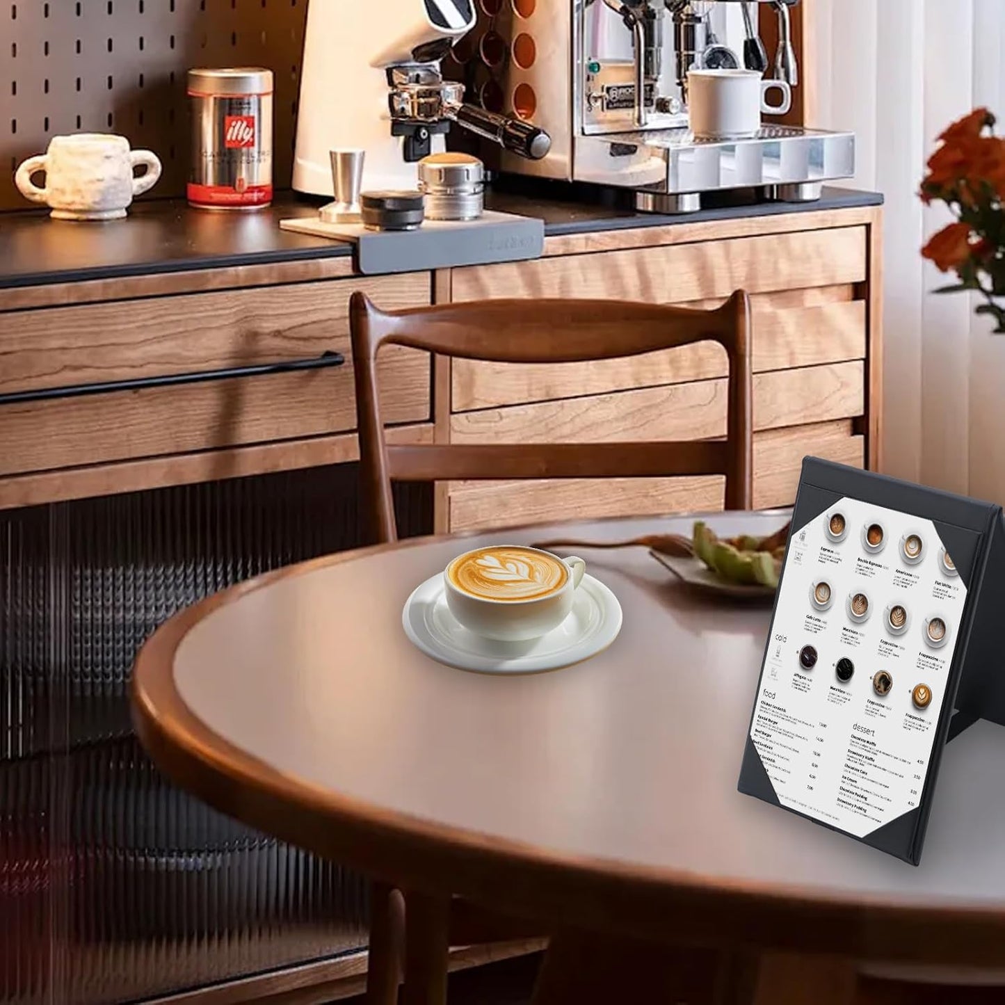 Menu Covers - Set of 10 Double-Sided Table Tent Cards for Restaurant, Dinner Party, and Bar Menus - Includes Bill Holder and Reserved Seating Signs - Easy to Clean and Foldable (20, 4"x6")