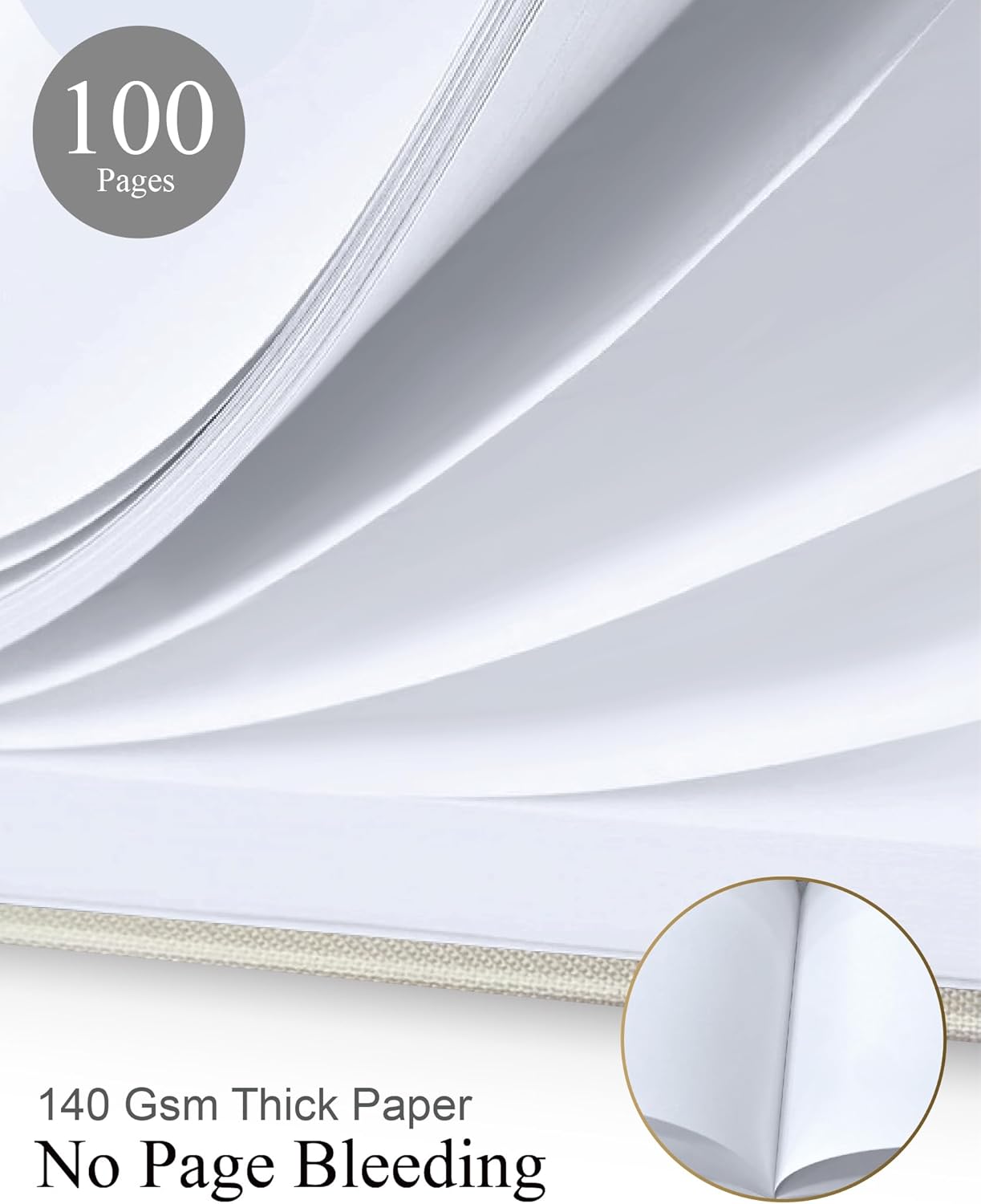 Elegant Linen Wedding Guset Book - Polaroid Guest Book for Wedding Reception,Baby Shower,Bridal Shower and Special Events - 100 Blank Pages for Sign in and Photos (B-Cream)