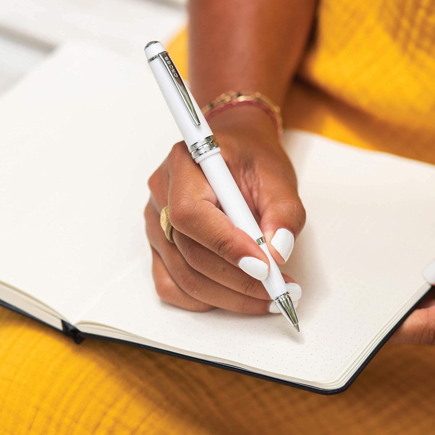 Cross Bailey Light Refillable Fountain Presented in a Everyday Gift Box - Medium Point, Black Ink, Polished Gray