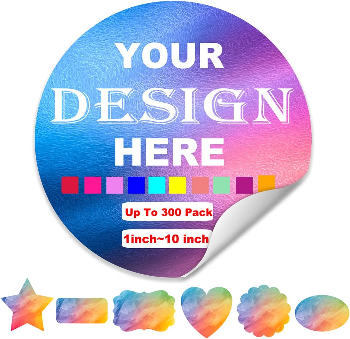 Personalized Custom Stickers for Business Logo Customized Labels with Photo Text Image Make Your Own Vinyl Bulk 250 Pack, Ylable9-250