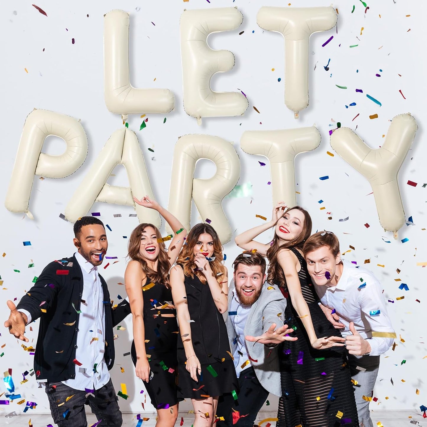 V Letter Balloons Cream, 40 Inch Alphabet Foil Word Balloons, Large Mylar Inflatable Beige Name Balloon Letters V, Big Helium Custom Letter Balloons White for Women Birthday Party Decoration Supplies