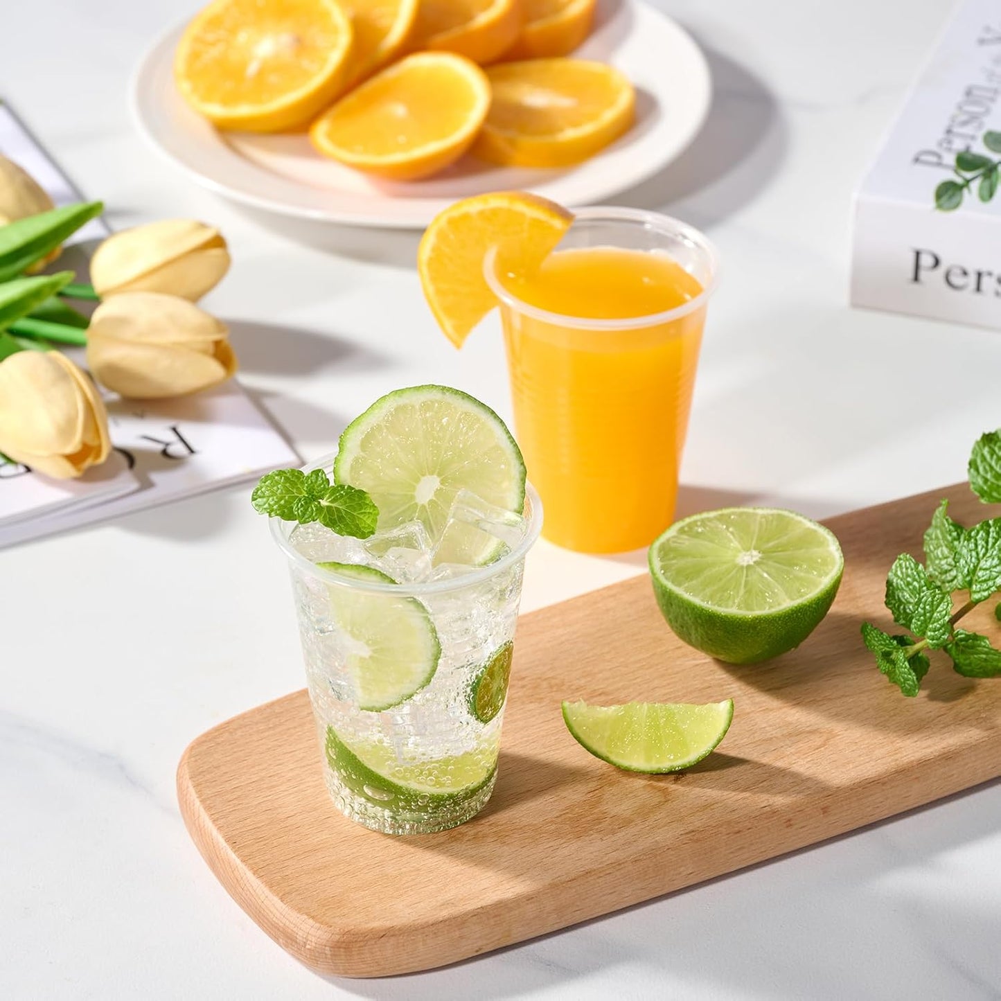 Vplus 2000 Pack 7 OZ Drinking Clear Plastic Cups, 7 Ounce Disposable Cold Water Party Dessert Bulk Cups for Business Wedding Party