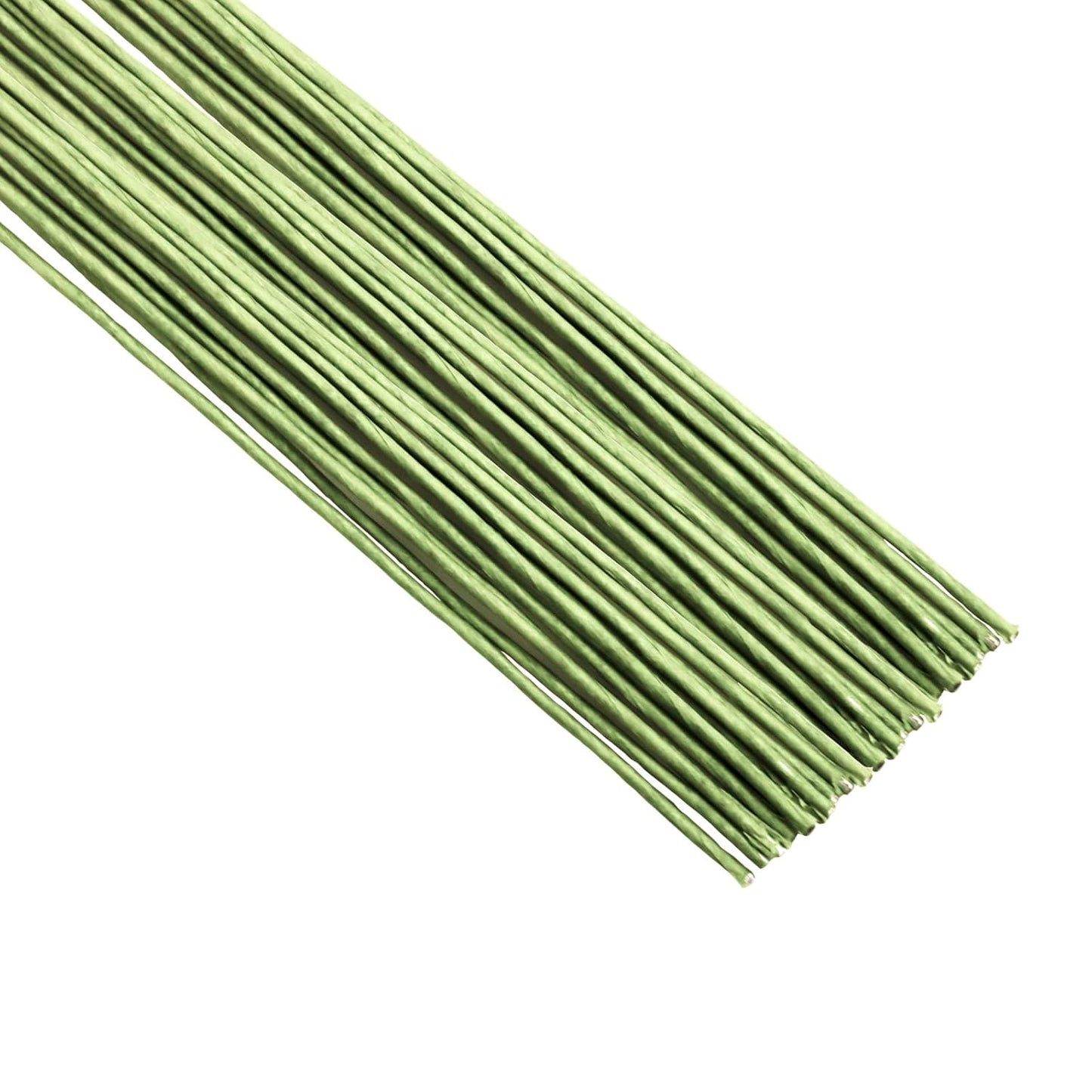 16-inch Green Paper Wrapped Flower Stems for Wedding Bouquets, DIY Floral Arrangements (Pack of 100) 16 Gauge Party Decoration Paper Flower Sticks