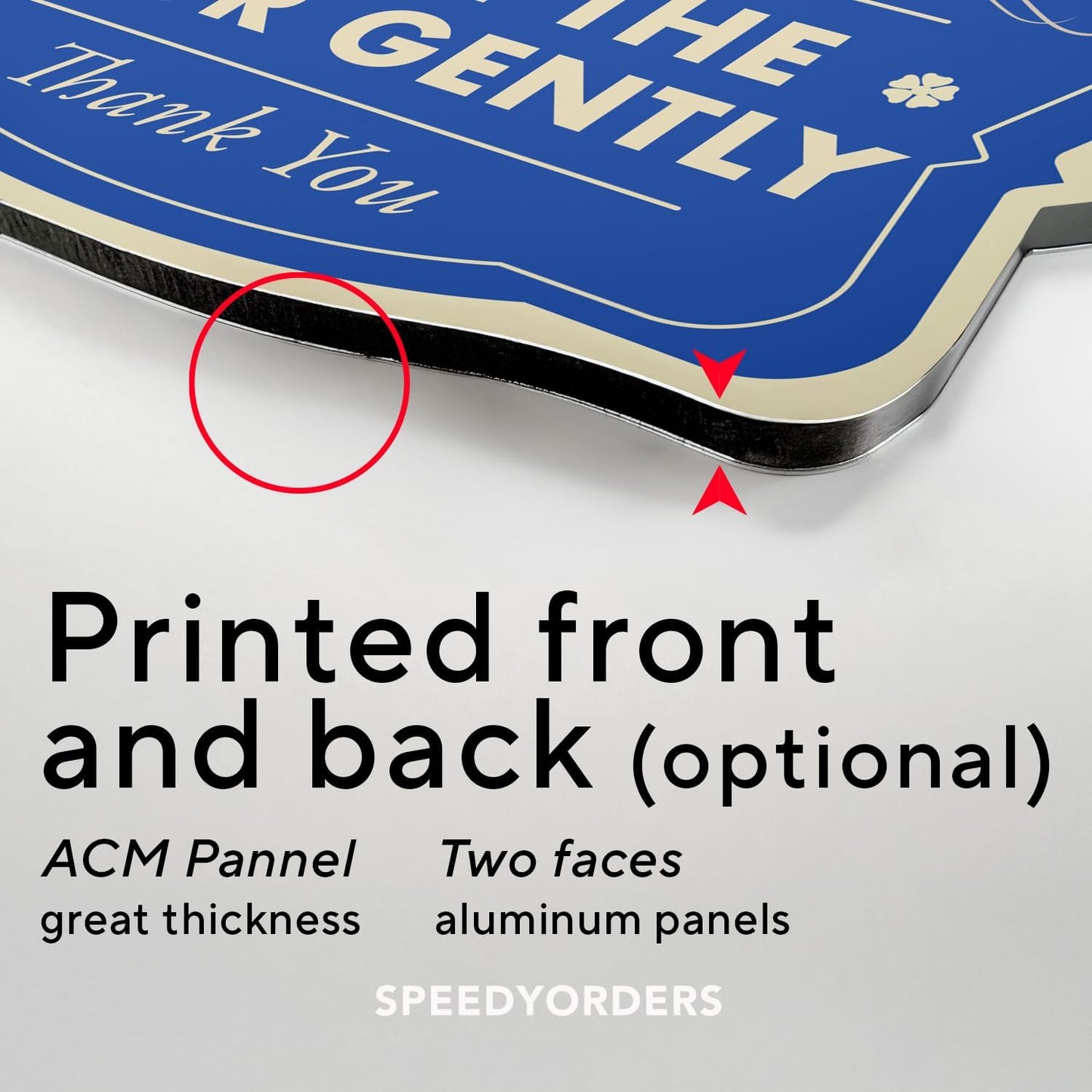 Custom Decorative Outdoor Metal Sign - Personalized Aluminum Sign, 18x12 In, Blue Steel, Waterproof, Made In USA