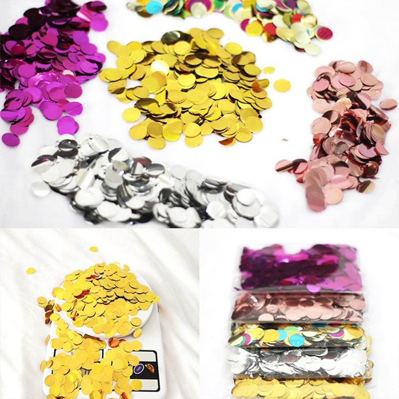 Silver Metallic Foil Confetti(0.59 inch) Round Dots Glitter Table Confetti for Party Wedding Decorations,2.11 OZ per pack