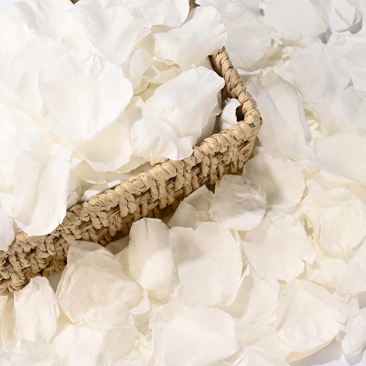 380 PCS White Dired Rose Petals 3.53oz/100g Natural Real Rose Flower Petals for Wedding Aisle, Flower Girl Basket, Will You Marry Me, Valentines, Romantic Night, Proposal, Anniversary, Special Night