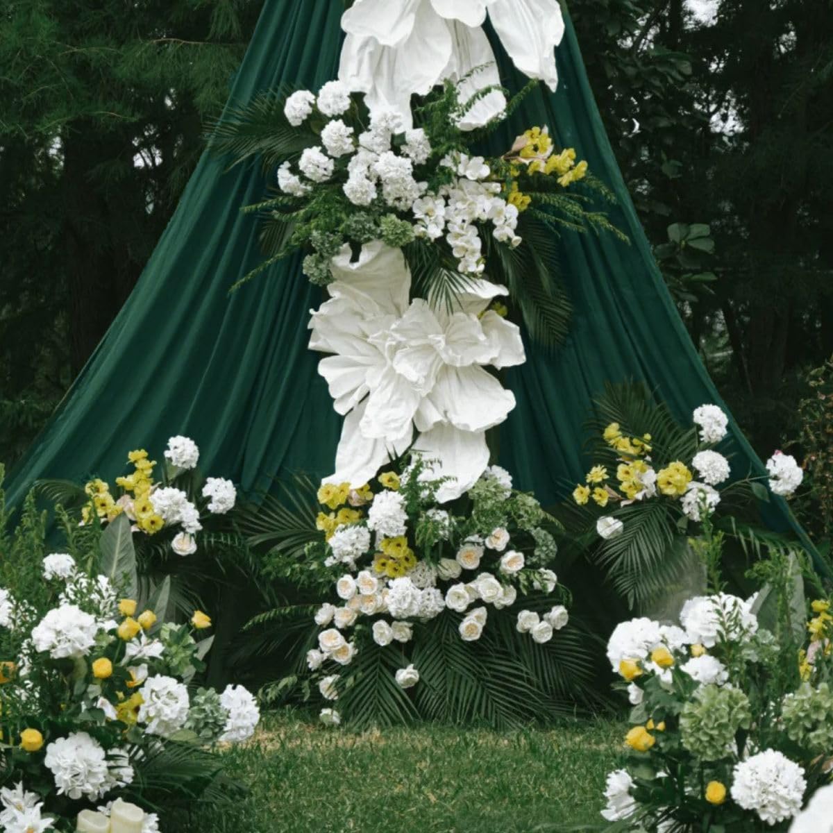 MLMC Emerald Green Wedding Arch Draping Fabric 1 Panel 29" x 20 FT Extra Long Gauze Drapes Sheer Backdrop Curtains 6.6 Yards Outdoor Drapery Panels for Wedding Ceremony Party Ceiling Decoration